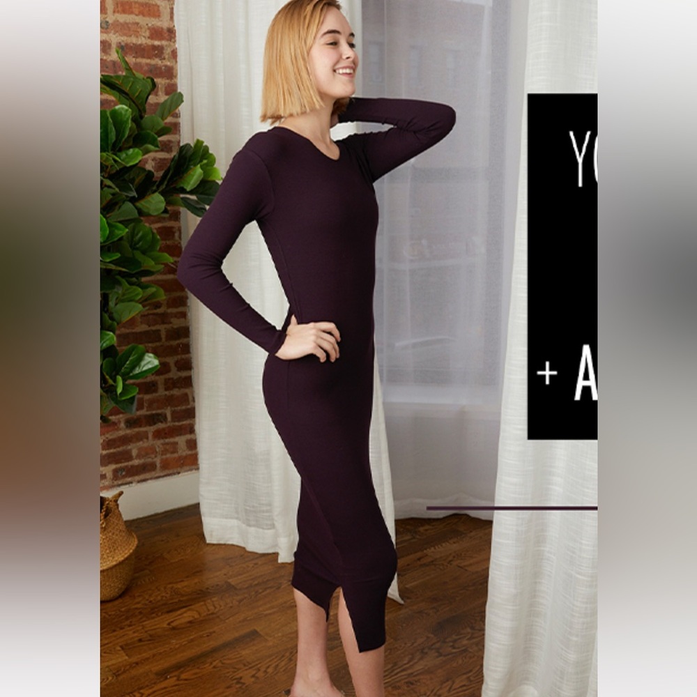 Mimi Maxi Hug Dress in Eggplant, size small